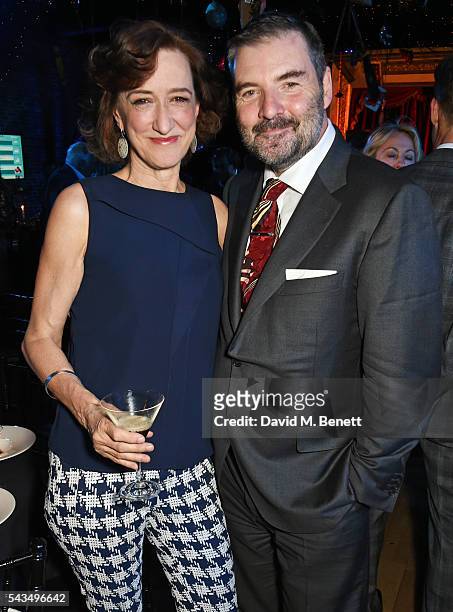 Haydn Gwynne and Brendan Coyle attend the Summer Gala for The Old Vic at The Brewery on June 27, 2016 in London, England.