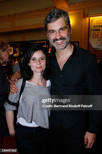 Actors of the piece Rachel Arditi and Francois Vincentelli attend "Du vent dans les branches de Sassafras" Theater Play Live on France 2 TV Chanel....