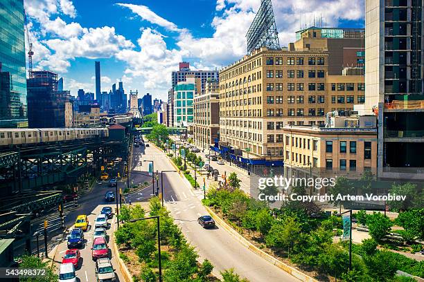 queensboro plaza, new york - long island city stockfoto's en -beelden