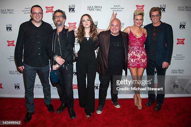 Actors Mark Gessner, John Ales, Elizabeth Gillies, Robert Kelly, Elaine Hendrix and Denis Leary attend the "Sex&Drugs&Rock&Roll" Season 2 premiere at...