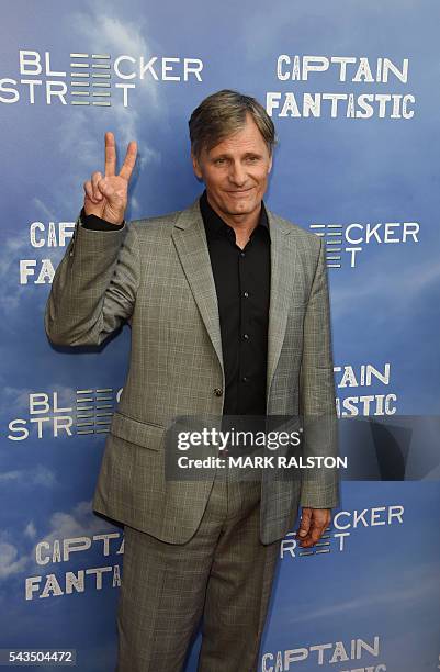 Actor Viggo Mortensen arrives for the premiere of Bleecker Street Media's 'Captain Fantastic' at the Harmony Gold in Los Angeles, California on June...