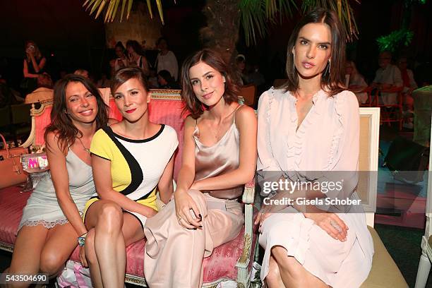 Jana Pallaske, Aylin Tezel, Lena Meyer-Landrut and Alessandra Ambrosio during the Marc Cain fashion show spring/summer 2017 at CITY CUBE Panorama Bar...