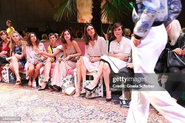 Victoria Swarovski, Jana Pallaske, Aylin Tezel, Lena Meyer-Landrut, Alessandra Ambrosio and Milla Jovovichduring the Marc Cain fashion show...