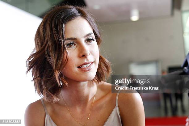 German singer Lena Meyer-Landrut attends the Marc Cain fashion show spring/summer 2017 at CITY CUBE Panorama Bar on June 28, 2016 in Berlin, Germany.