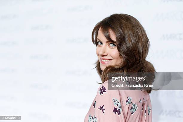 German actress Alice Dwyer attends the Marc Cain show spring/summer 2017 at CITY CUBE Panorama Bar on June 28, 2016 in Berlin, Germany.