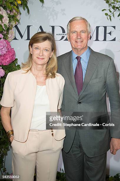 Michel Barnier and his wife Isabelle attend the 'Air France Madame' 30th Anniversary at Le Ritz Hotel, on June 28, 2016 in Paris, France.