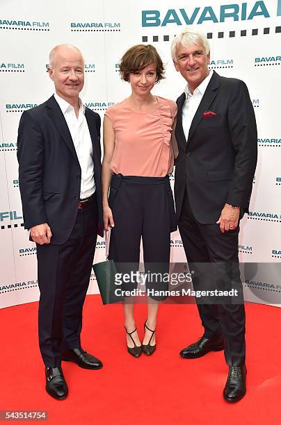 Christian Franckenstein, Julia Koschitz and Achim Rohnke during the Bavaria Film reception during the Munich Film Festival 2016 at Kuenstlerhaus am...