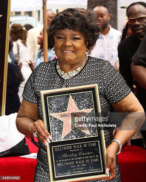 Singer Shirley Caesar is honored with a Star on the Hollywood Walk Of Fame on June 28, 2016 in Hollywood, California.