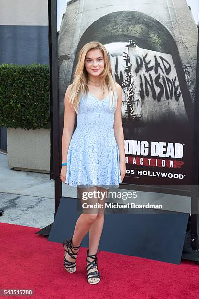Actress Brighton Sharbino attends the Press Event For "The Walking Dead" Attraction "Don't Open, Dead Inside" at Universal Studios Hollywood on June...