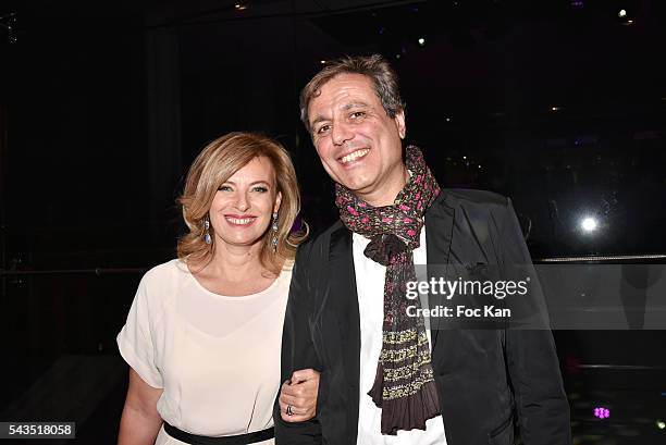 Valerie Trierweiler and journalist Jean Noel Mirande attend 22th Amnesty International France: Gala at Theatre des Champs Elysees After Party at...