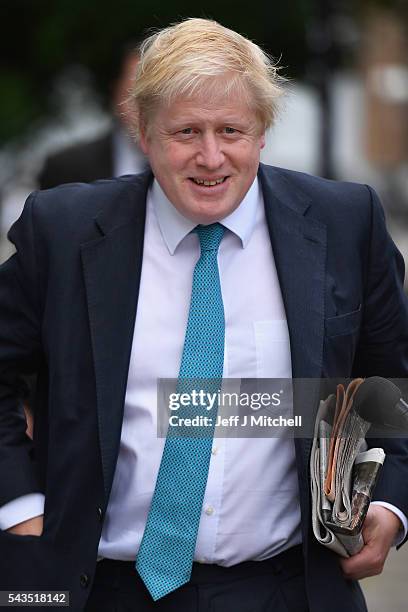 Former London Mayor Boris Johnson leaves his home on June 29, 2016 in London, England. Nominations in the Tory Party leadership race open today with...