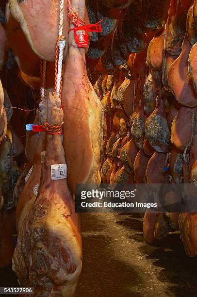 Trevelez, Alpujarras Mountains area, Trevelez drier hams, Sierra Nevada, Granada province, Andalusia, Spain, Europe.