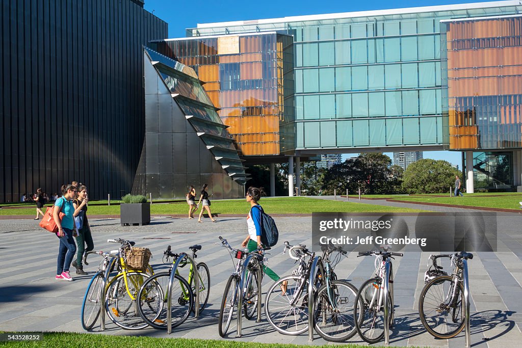 Australia, Sydney, University of Sydney campus bicycles parked