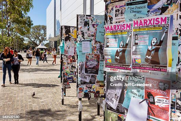 Australia, Sydney, University of Sydney education campus student posters bulletin board Marxism.