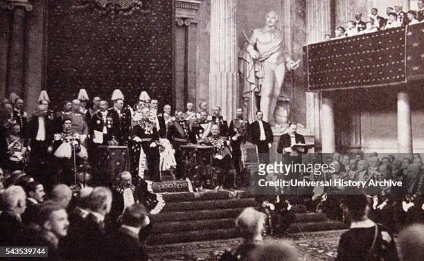 Photograph of a meeting in The Riksdag, Sweden. Dated 20th Century