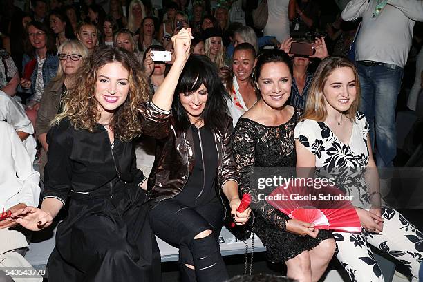 Larissa Kerner, Nena, Desiree Nosbusch and Luka Teresa-Gerda Kloser attend the Minx by Eva Lutz show during the Mercedes-Benz Fashion Week Berlin...