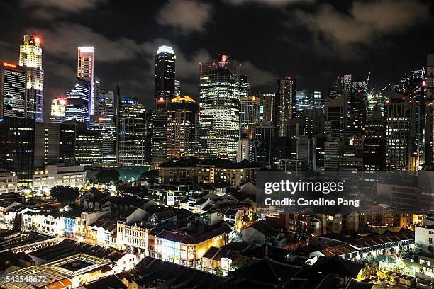 night cityscape and skyline, singapore - 1930 1939 - fotografias e filmes do acervo