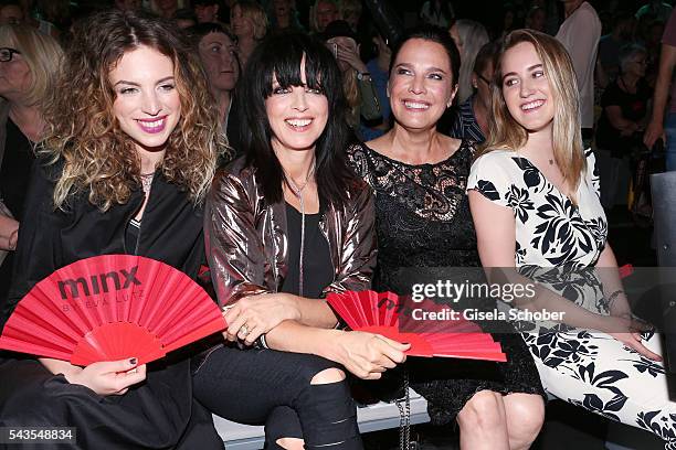 Larissa Kerner, Nena, Desiree Nosbusch and Luka Teresa-Gerda Kloser attend the Minx by Eva Lutz show during the Mercedes-Benz Fashion Week Berlin...