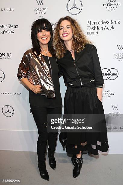 Nena and Larissa Kerner attend the Minx by Eva Lutz show during the Mercedes-Benz Fashion Week Berlin Spring/Summer 2017 at Erika Hess Eisstadion on...