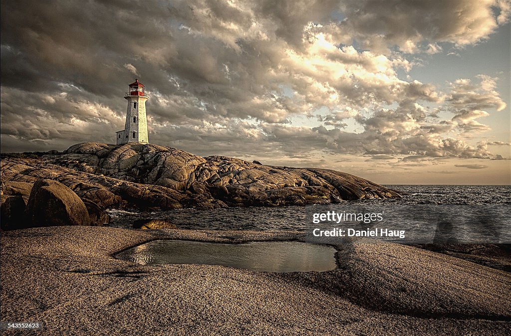 Peggy's Cove Lighthouse at Sunset