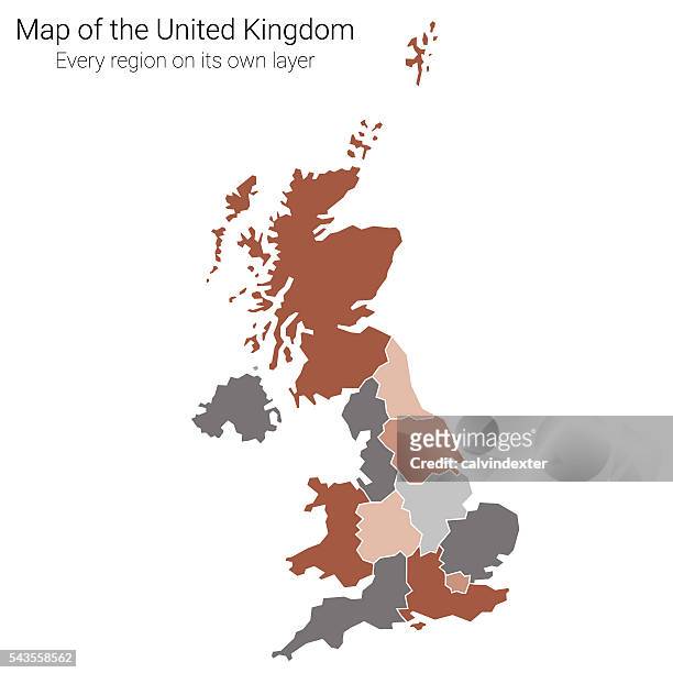 the united kingdom map color edition - greater london stock illustrations