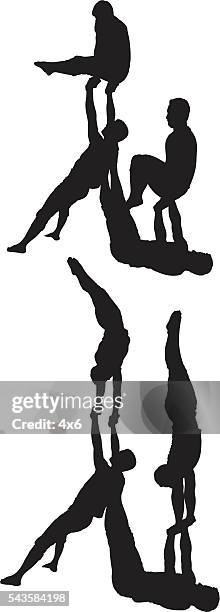 people in acrobatic activity - man dancing alone stock illustrations