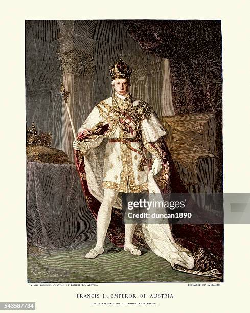 portrait of francis ii, holy roman emperor - fine art portrait stock illustrations