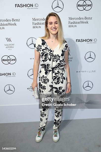 Luka Teresa-Gerda Kloser attends the Minx by Eva Lutz show during the Mercedes-Benz Fashion Week Berlin Spring/Summer 2017 at Erika Hess Eisstadion...