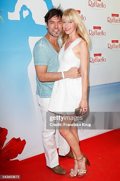 Tobey Wilson and Sabrina Gehrmann attend the Raffaello Summer Day 2016 to celebrate the 26th anniversary of Raffaello on June 24, 2016 in Berlin,...