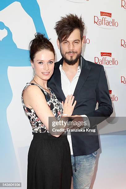 Singer Nevio Passaro and his girlfriend Verena Haber attend the Raffaello Summer Day 2016 to celebrate the 26th anniversary of Raffaello on June 24,...