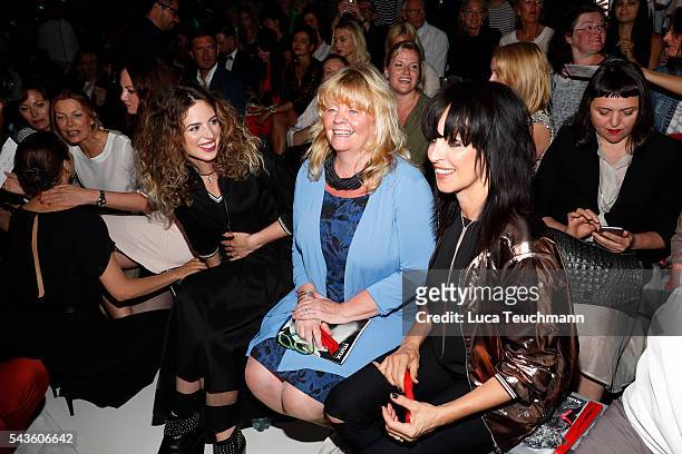 Larissa Kerner, Inger Nilsson and Nena attend the Minx by Eva Lutz show during the Mercedes-Benz Fashion Week Berlin Spring/Summer 2017 at Erika Hess...
