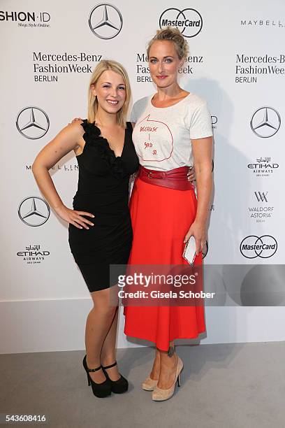 Iris Mareike Steen and Eva Mona Rodekirchen attend the Rebekka Ruetz show during the Mercedes-Benz Fashion Week Berlin Spring/Summer 2017 at Erika...