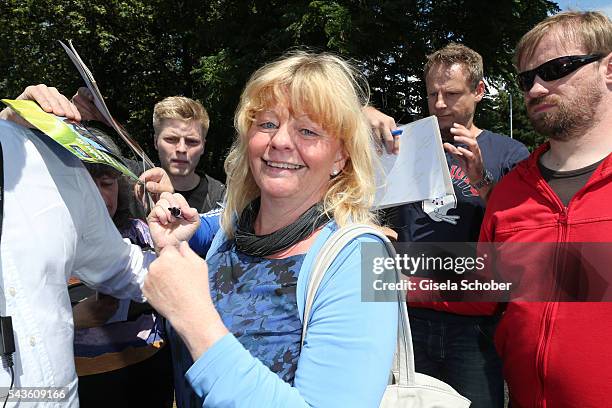 Inger Nilsson attends the Minx by Eva Lutz show during the Mercedes-Benz Fashion Week Berlin Spring/Summer 2017 at Erika Hess Eisstadion on June 29,...