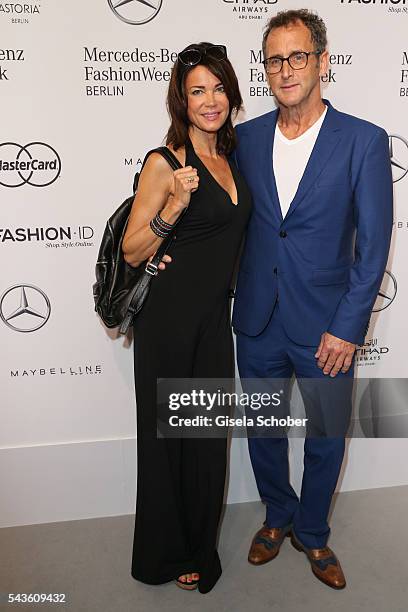 Gerit Kling and Wolfram Becker attend the Minx by Eva Lutz show during the Mercedes-Benz Fashion Week Berlin Spring/Summer 2017 at Erika Hess...