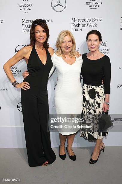 Gerit Kling, Sabine Postel and Gudrun Landgrebe attend the Minx by Eva Lutz show during the Mercedes-Benz Fashion Week Berlin Spring/Summer 2017 at...