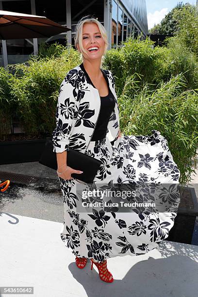 Jennifer Knaeble attends the Minx by Eva Lutz show during the Mercedes-Benz Fashion Week Berlin Spring/Summer 2017 at Erika Hess Eisstadion on June...