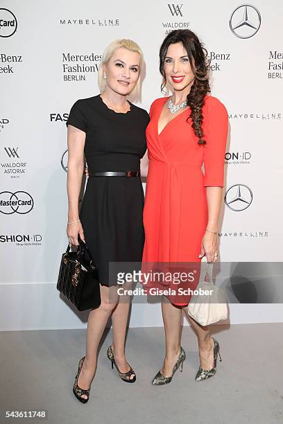 Kriemhild Siege and Alexandra Polzin attend the Minx by Eva Lutz show during the Mercedes-Benz Fashion Week Berlin Spring/Summer 2017 at Erika Hess...