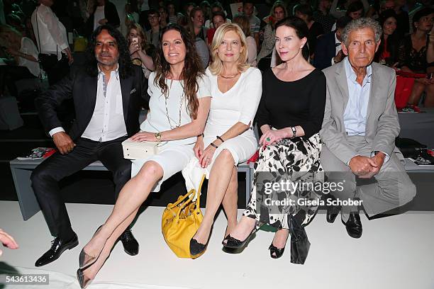 Jose Campos, Christine Neubauer, Sabine Postel, Gudrun Landgrebe and Ulrich von Nathusius attend the Minx by Eva Lutz show during the Mercedes-Benz...