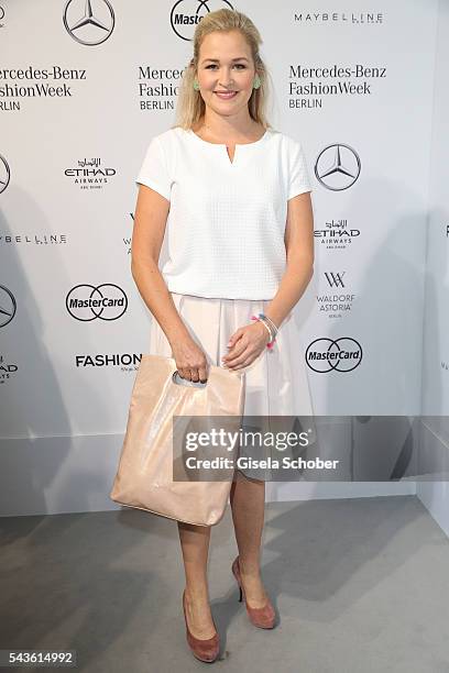 Judith Hoersch attends the Minx by Eva Lutz show during the Mercedes-Benz Fashion Week Berlin Spring/Summer 2017 at Erika Hess Eisstadion on June 29,...