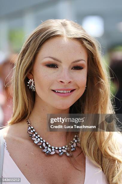 Jana Julie Kilka attends the Minx by Eva Lutz show during the Mercedes-Benz Fashion Week Berlin Spring/Summer 2017 at Erika Hess Eisstadion on June...