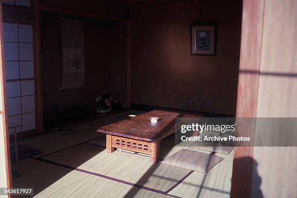 The interior of a house in Japan, circa 1965.