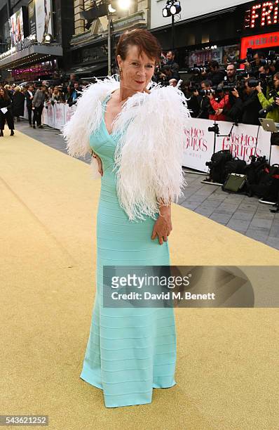 Celia Imrie attends the World Premiere of "Absolutely Fabulous: The Movie" at Odeon Leicester Square on June 29, 2016 in London, England.