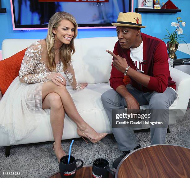 Actress AnnaLynne McCord and comedian Arsenio Hall visit Hollywood Today Live at W Hollywood on June 29, 2016 in Hollywood, California.