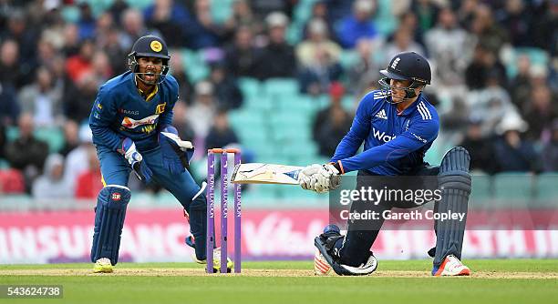 Jason Roy of England bats during the 4th ODI Royal London One Day International match between England and Sri Lanka at The Kia Oval on June 29, 2016...