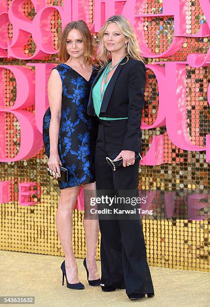 Stella McCartney and Kate Moss attend the World Premiere of "Absolutely Fabulous: The Movie" at Odeon Leicester Square on June 29, 2016 in London,...