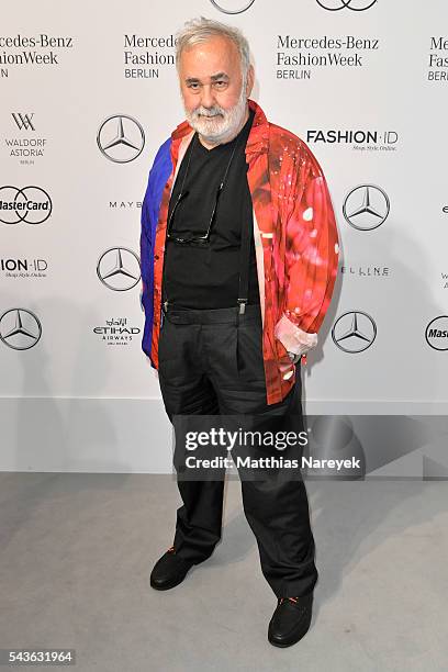 Udo Walz attends the Guido Maria Kretschmer show during the Mercedes-Benz Fashion Week Berlin Spring/Summer 2017 at Erika Hess Eisstadion on June 29,...