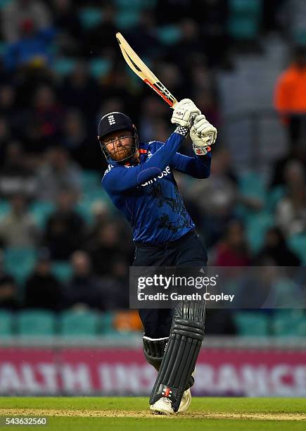 Jonathan Bairstow of England bats during the 4th ODI Royal London One Day International match between England and Sri Lanka at The Kia Oval on June...