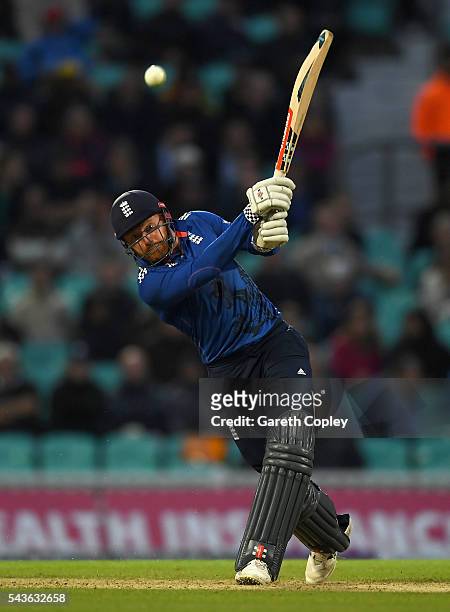 Jonathan Bairstow of England bats during the 4th ODI Royal London One Day International match between England and Sri Lanka at The Kia Oval on June...
