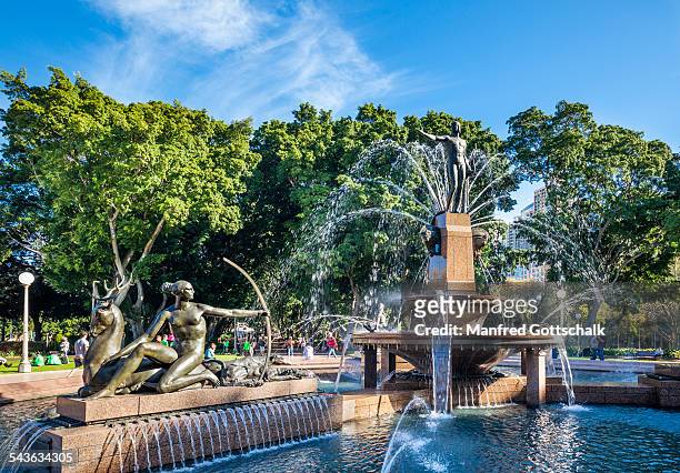 archibald fountain sydney hyde park - archibald fountain stock pictures, royalty-free photos & images
