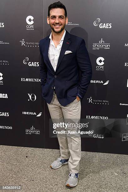 Fran Perea attends 'Placido En El Alma' Photocall at Estadio Santiago Bernabeu on June 29, 2016 in Madrid, Spain.